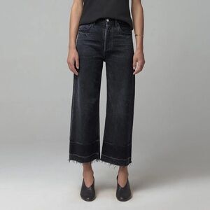 Citizens of Humanity Sacha High Rise Wide Leg Black Jeans Size 24